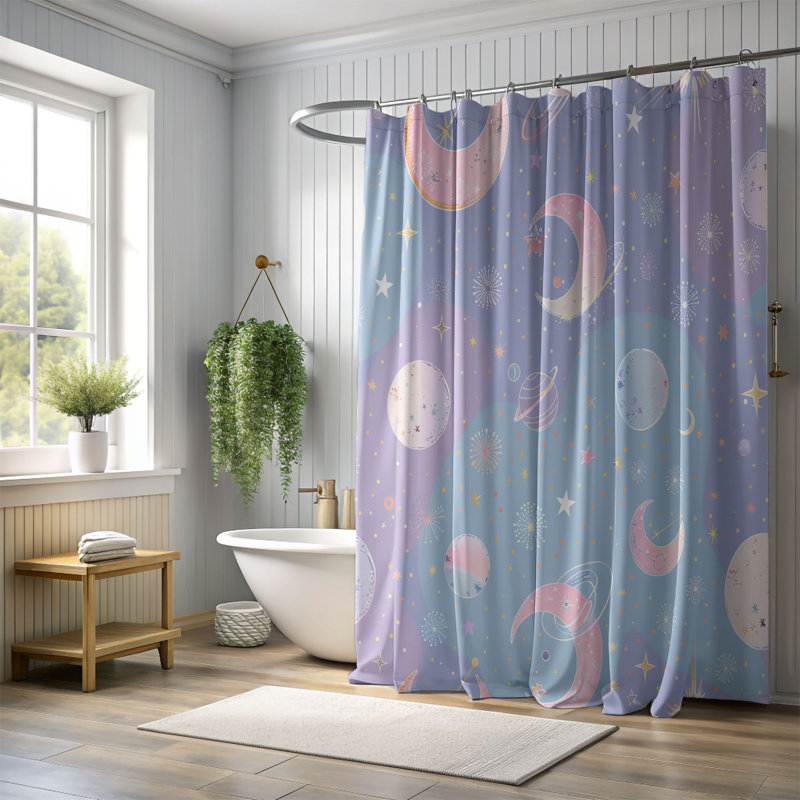 Rideaux de douche standard 1 pièce Light Star, H 74 po x l 71 po