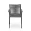 Chaise de salle à manger d'extérieur moderne en aluminium avec siège en corde (ensemble de 2), gris et gris foncé