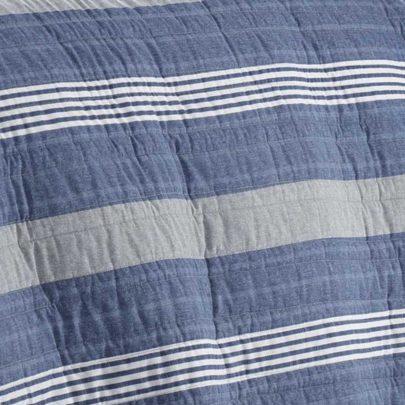 Nautica Saltmarsh Cotton Reversible Quilt Set, Full/Queen, Blue