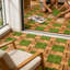 Carreaux de terrasse en gazon artificiel et en bois d'acacia (paquet de 30, 12 po x 12 po) - Planchers hybrides intérieur / extérieur pour patio, balcon et pelouse - Installation facile par encliquetage, sans outils, toutes saisons et animaux de compagnie