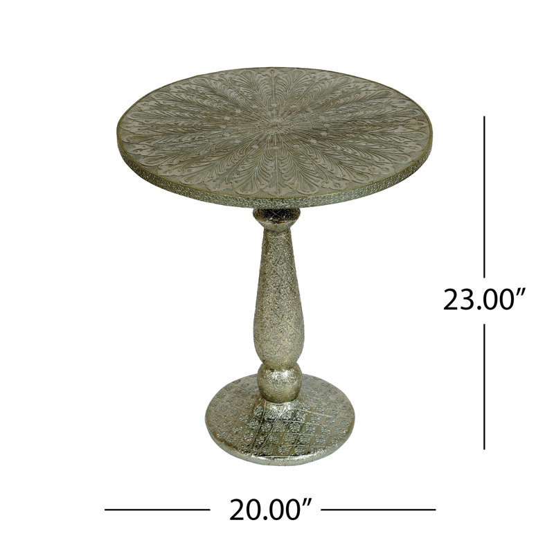 Table ajustée en bois et métal blanc