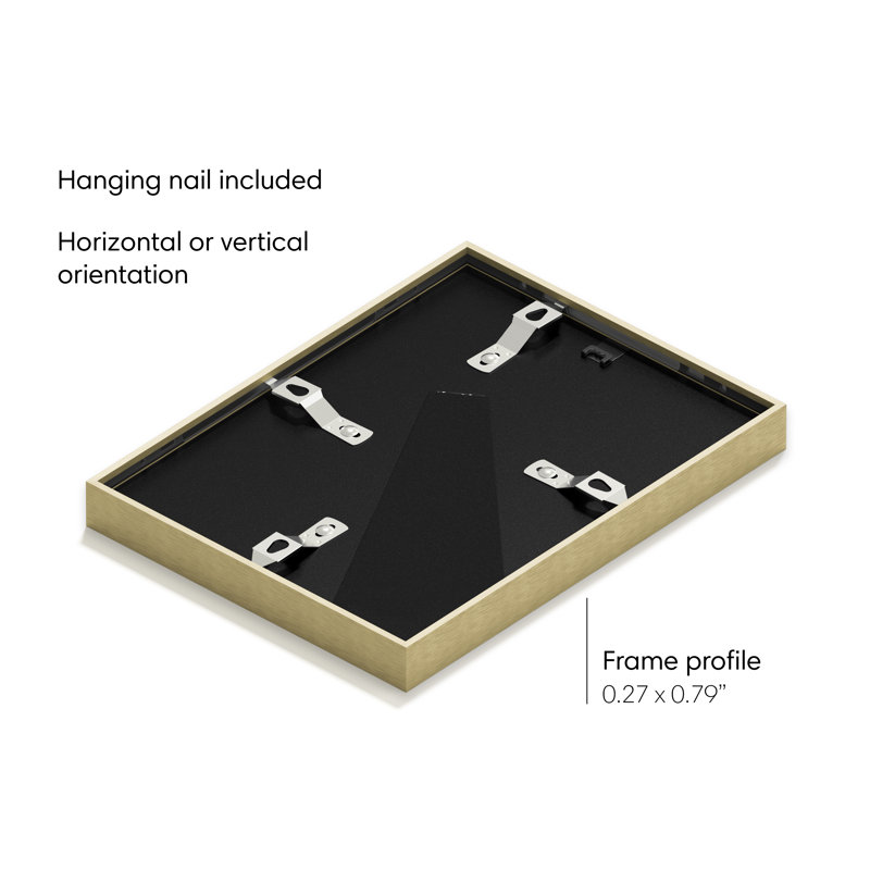Gold Aluminum 6x8 Picture Frame with Glass Mat