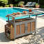 Chariot pour îlot de cuisine extérieur avec plateau en acier inoxydable, table d'appoint pliable et roues verrouillables-126112964