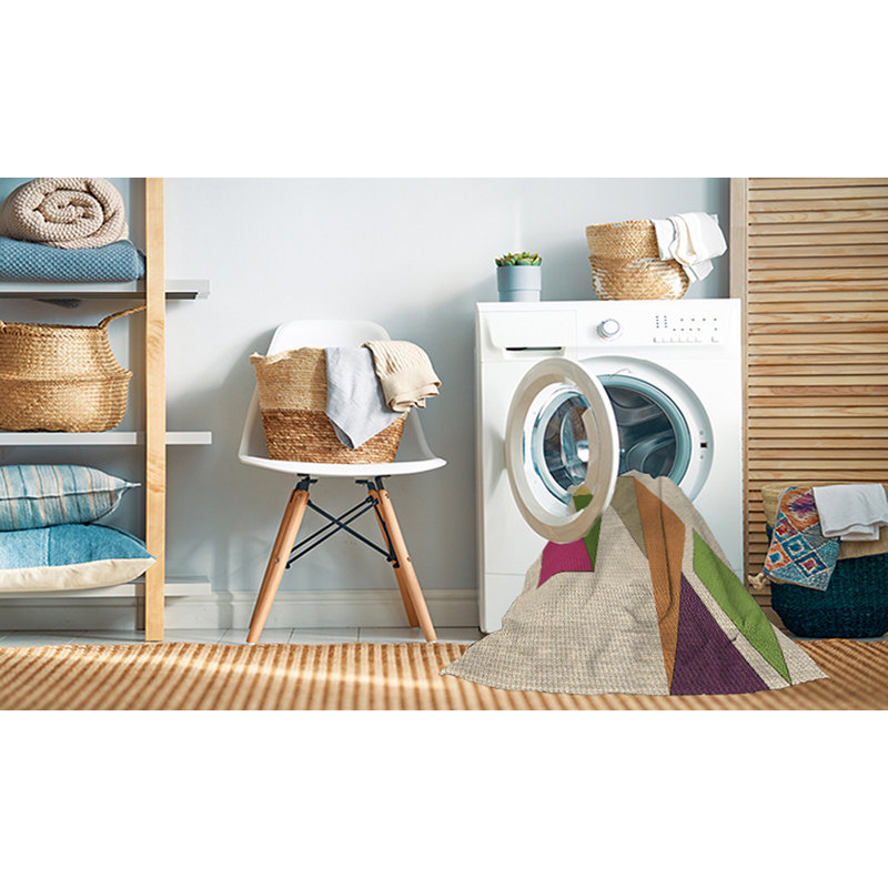 WSH-PAT3311-BRN - Tapis 100% motif lavable à la machine 2989, Rectangle 7 pi x 10 pi