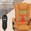 4 chaises chauffantes et vibrantes pour les employés de bureau, 3 modes, hauteur réglable, repose-pieds inclinable, similicuir brun avec réglages, repose-pieds