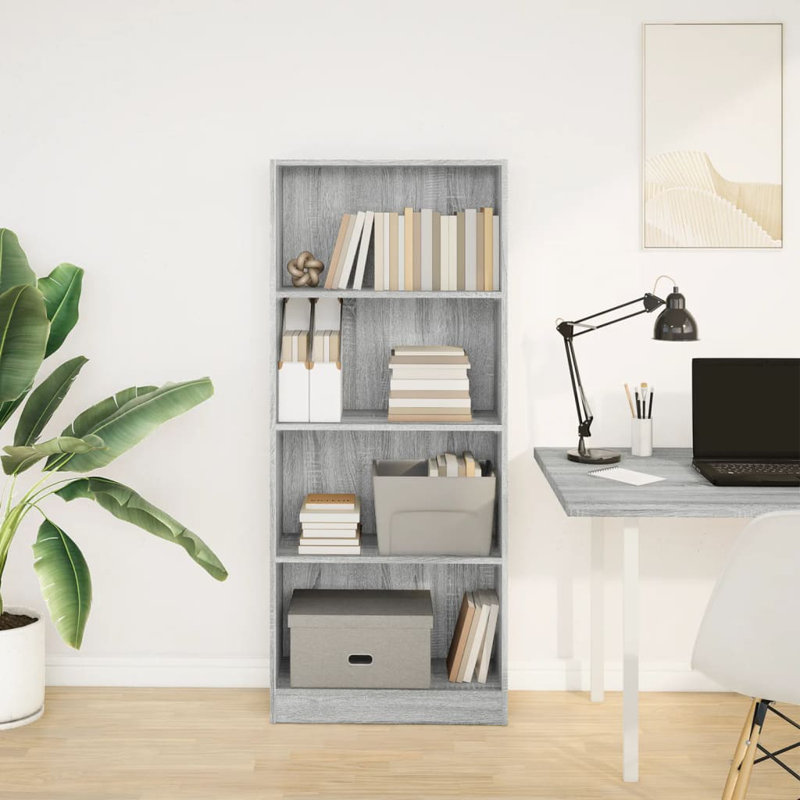 Rian Standard Bookcase, (2 Shelves) 76cmH x 60cmW x 24cmD, Smoked Oak