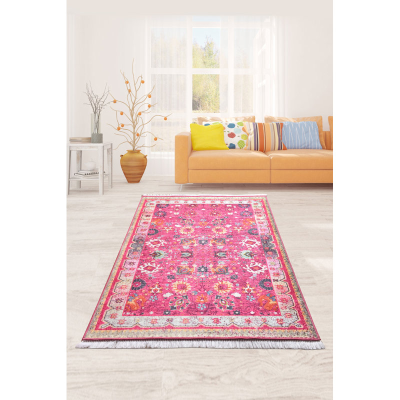 Premium Area Rug (5.2 x 7.5 ft), 100% Polyester, 0.2 in Pile Height | Antibacterial, Non-Slip Underside, Machine Washable | Elegant Design for Living Room & Bedroom Decor, Soft and Durable