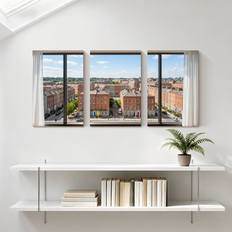 Ensemble de 3 impressions sur toile, paysages urbains et paysages urbains, H 30 po x l 60 po