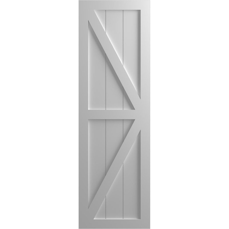 True Fit PVC deux panneaux de ferme à fixation fixe avec barre en Z, Avec un couche d'aprêt, 12", 52"