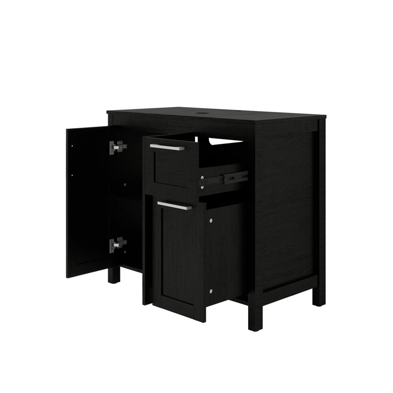 Meuble-lavabo simple H 32 po x l 36 po x P 18 po Frenette, Noir
