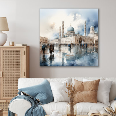 «Mosquée blanche et bleue», art mural