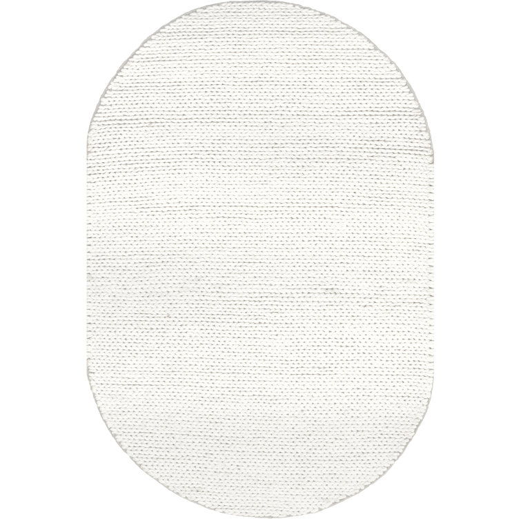 Dunanney Hand Braided Ivory Area Rug