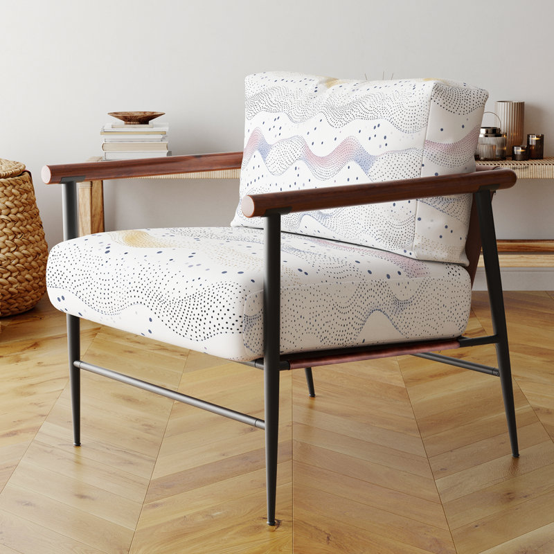 Chaise d'appoint Dots - Fauteuil Wave Dot Ocean, Accoudoirs ronds