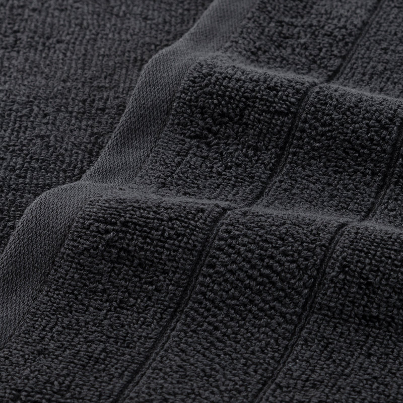 Family Essentials Washcloths (Pack of 24), 12x12, Cotton, Black