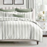 August Stripe Reversible Cotton Duvet Cover Set