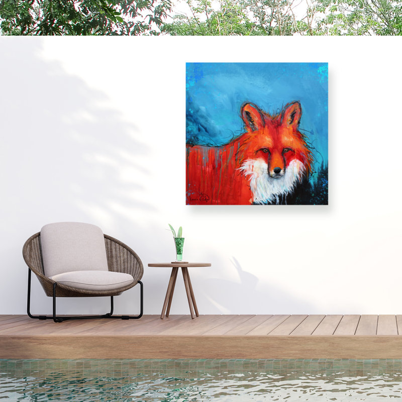 Grande toile d'extérieur rouge Karrie Evenson, H 14 po x l 14 po