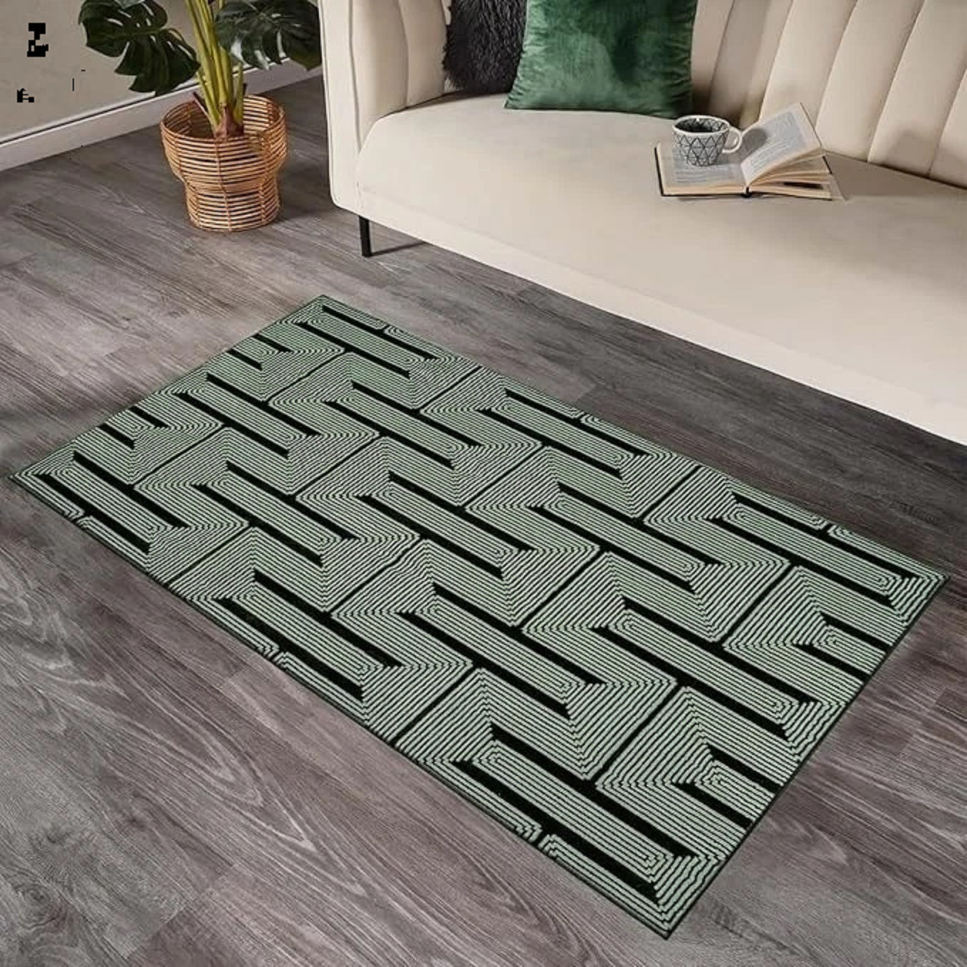Metro Lane Modern Geometric Area Rug Abstract Textured Carpet For ...