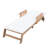 Tilson Patio 3-Piece Acacia Wood Chaise Lounge With Wicker Panels & Cross-Stretcher Side Table Set-124886492