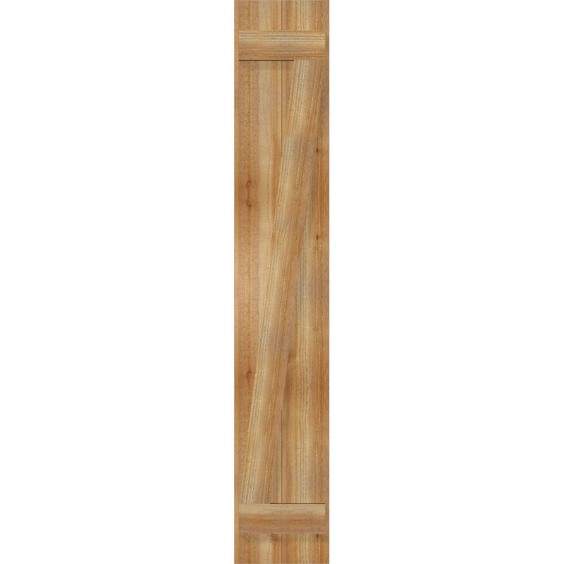 TimberCraft 5 3/8" Boards Joined Board-n-Batten Shutters w/Z-Bar, Western Red Cedar (Per Pair), 10 3/4", 64"