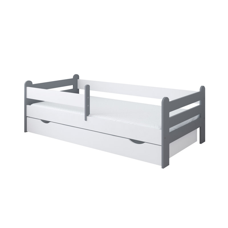 Thaxton Cabin Bed with Storage Included, White/Gray, European Toddler (80 x 180 cm)