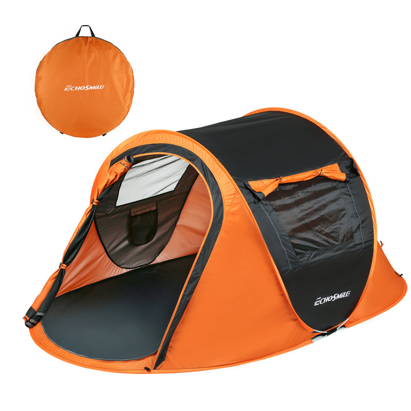 Tente de camping 2 personnes Pop Up, Noir / crème