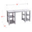 Bureau en miroir - Style glamour - Argent mat brossé avec miroir