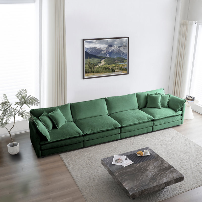 Sofa, 4 Seater Sofa, Chenille Sofa, For Living Room, Green