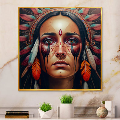 «Colorful Native American Woman IV», impression sur toile