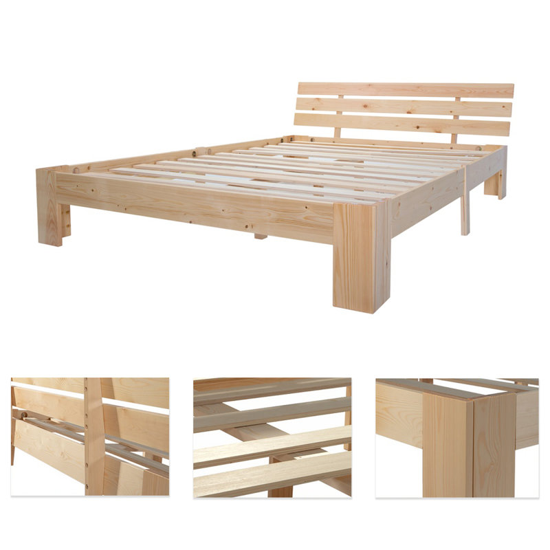 Crandall EU Double - 140 X 200 Cm Bed, Natural