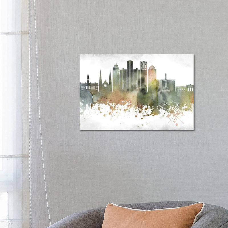 Detroit Skyline 1 Piece Wrapped Canvas Wall Art, 66.04 cm H x 45.72 cm W x 3.175 cm D