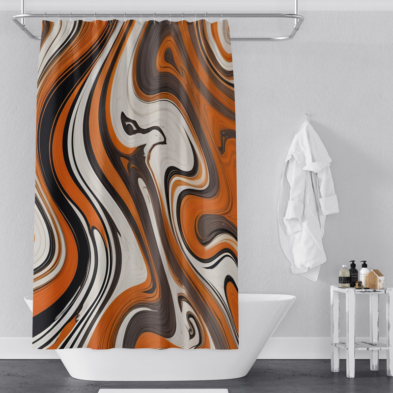 Rideau de douche abstrait, H 72 po x l 70 po