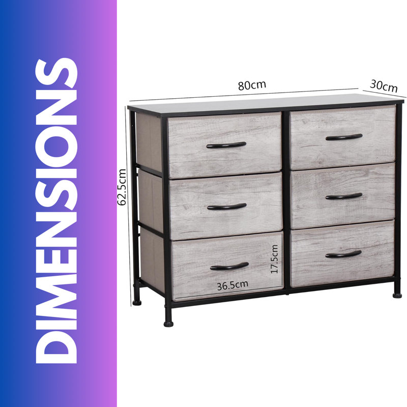 Antanique 80cm W 6 - Drawer Chest of Drawers