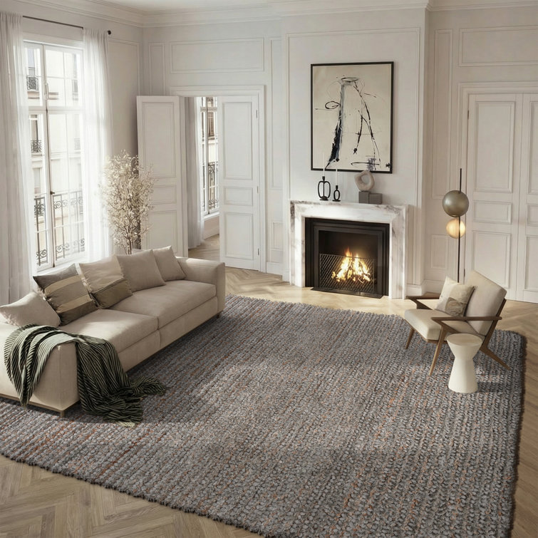 Delane Handmade Flatweave Gray Area Rug