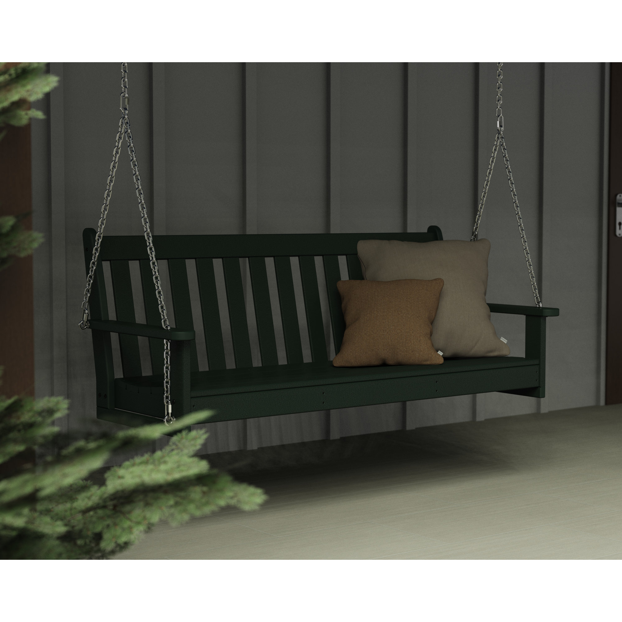 POLYWOOD Vineyard 60.5" Porch Swing, Green