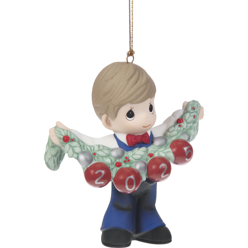 Precious Moments Deck The Halls 2025 Dated Boy Christmas Ornament