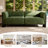 Upholstered Green Chenille 2-Seater Modern Curved Arm Design Sofa With Solid Wood Legs-271496389