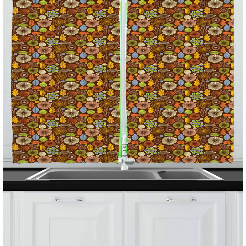 Floral Tailored Kitchen Curtain