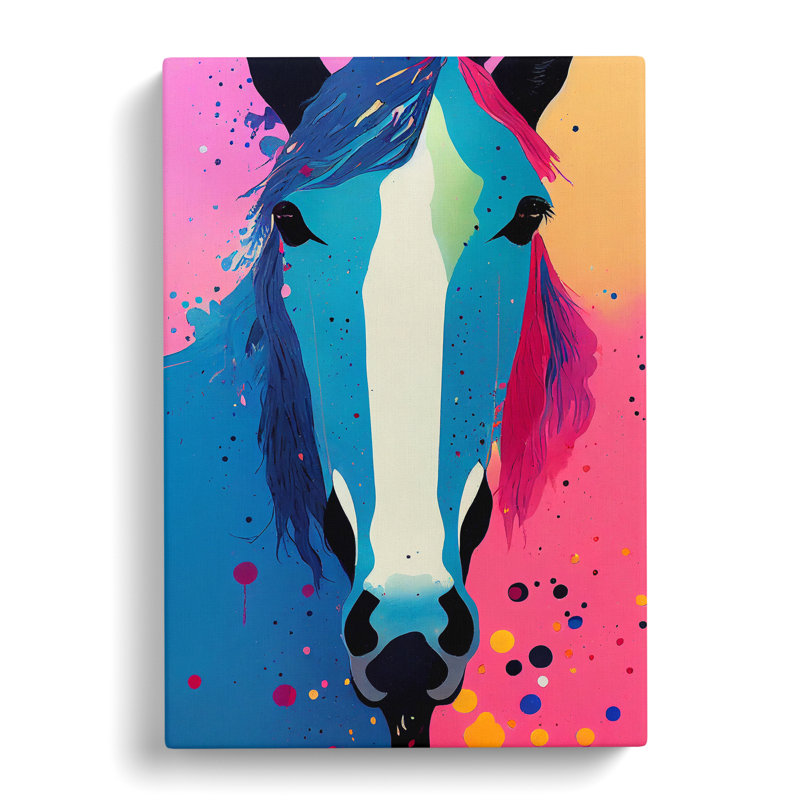 Horse Paint Drips No.4 Abstract - Wrapped Canvas, 50cm H x 35cm W x 3cm D