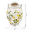 Vase en céramique 6,7 x 6,7 x 8,7 po avec motif jaune citron et petites poignées