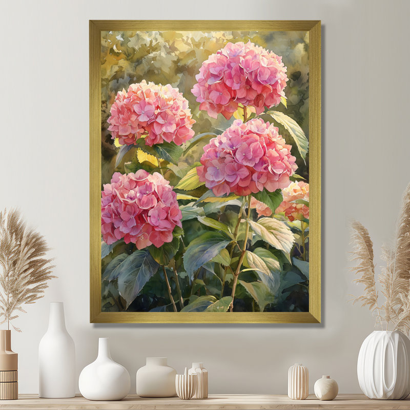 Alexis - impressions florales sur toile, H 32 po x l 24 po, Picture Framed, Doré