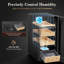85L Electronic Cigar Humidor, 700-Count Capacity, Stainless Steel Lockable Cabinet with Digital Temp/Humidity Control