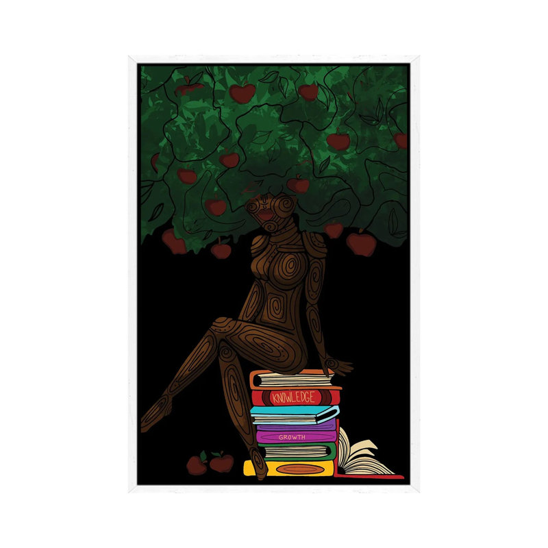 Tree Of Knowledge - Print on Canvas, 66.04cm H x 45.72cm W x 3.81cm D, White Framed