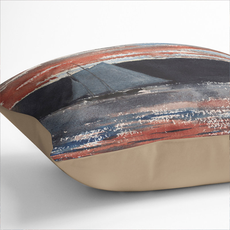 Schooner at Sunset Scatter Cushion, 55cm H x 55cm W x 20cm D, Stone