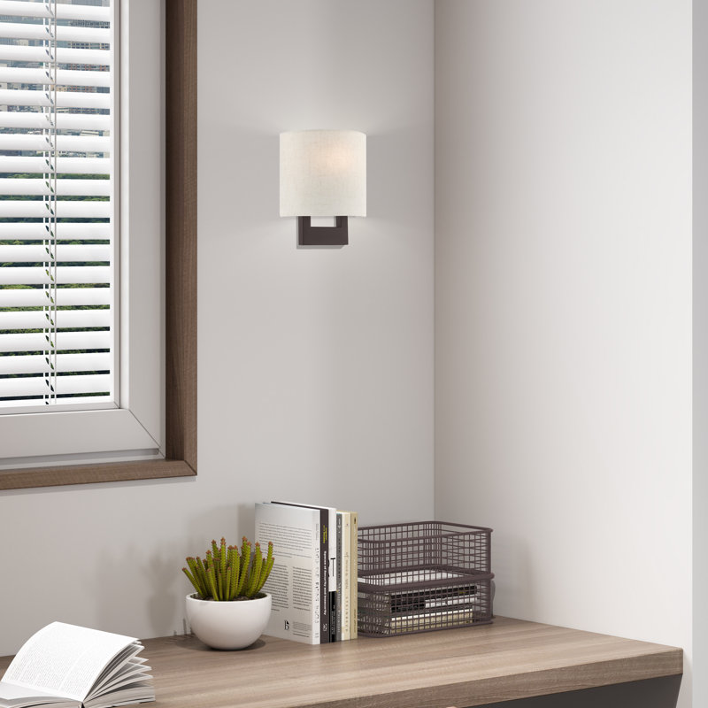 Matiana Steel Flush Mounted Sconce, Bronze, 9.5" H x 14" W x 3.95" D