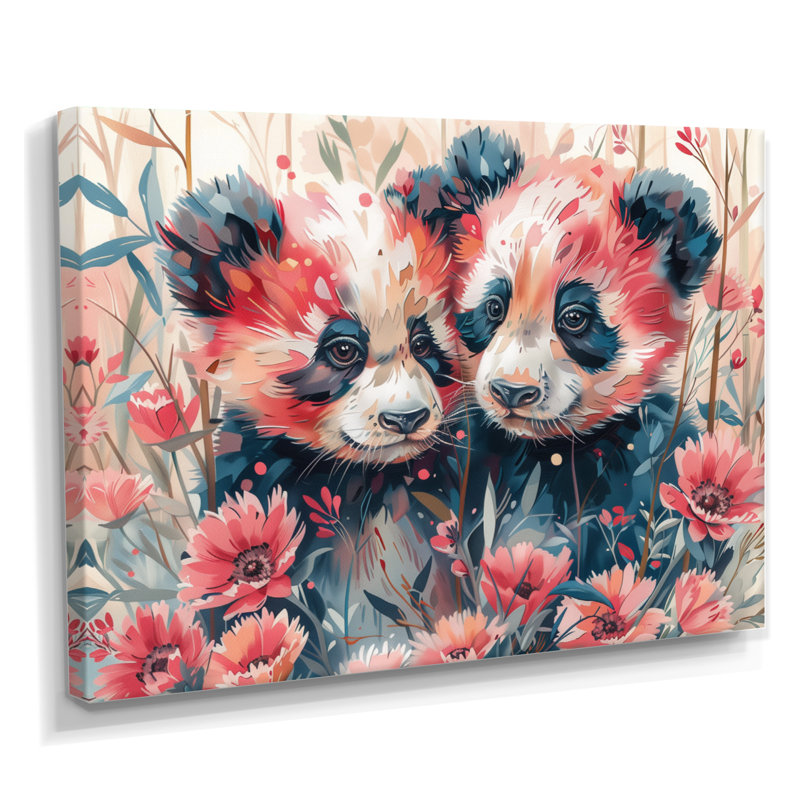 Tobiah - panda, art mural, Toile tendue, H 12 po x l 20 po