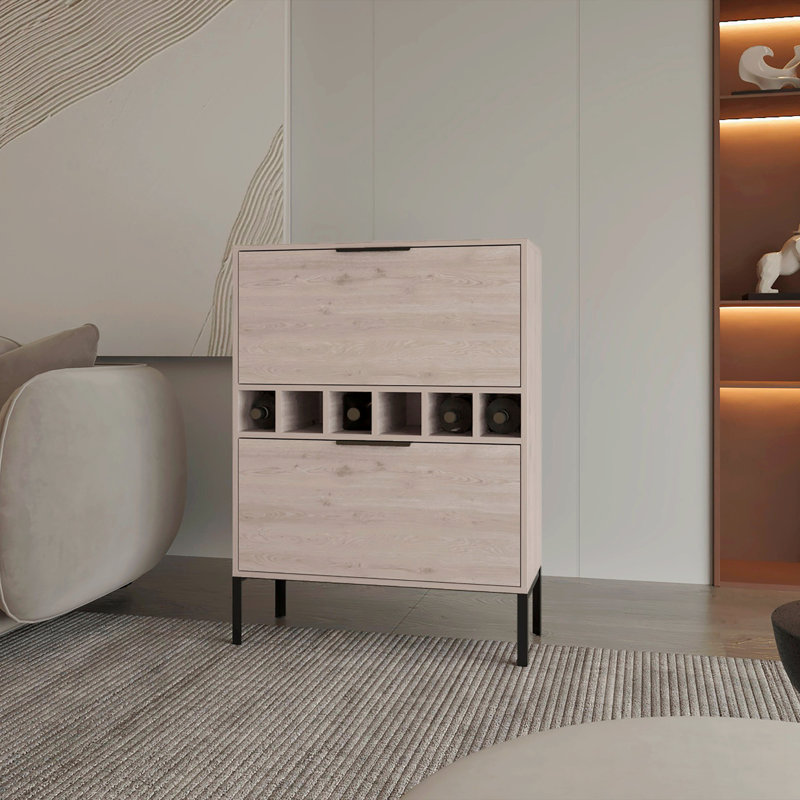 6-Bottle Rectangle Bar Cabinet