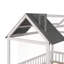 Lit simple en bois avec clôture-731880510