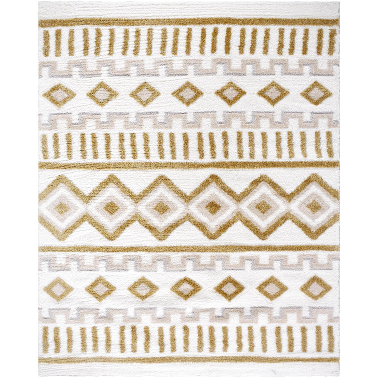 Khlani Adorijan Tribal Yellow Shag Area Rug