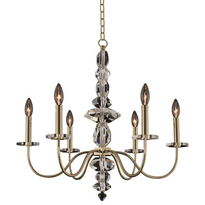 Bolivar 6 LT Champagne Gold/Clear Chandelier Allegri