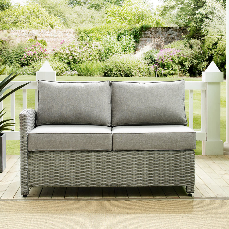 Causeuse d'extérieur avec coussins 52,75 po Regina, Gris, Gris